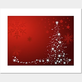 Red Christmas pattern Posters and Art